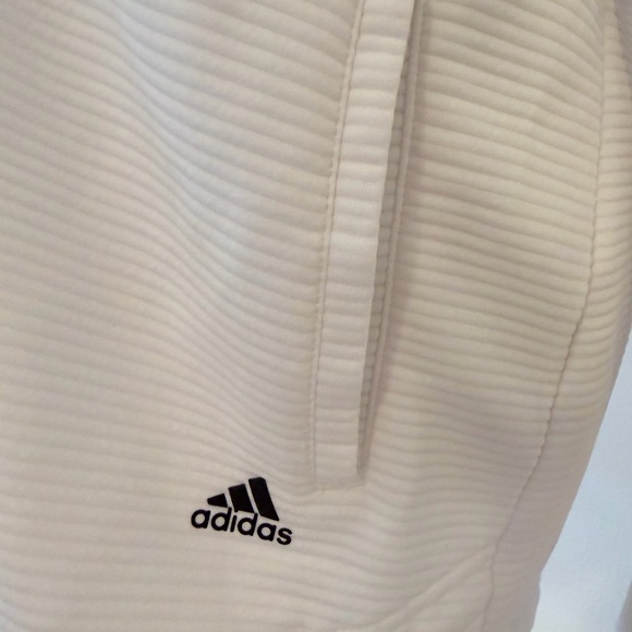 adidas Golf XL White Ribbed Full-Zip Bomber Jacket - Picture 3 of 10